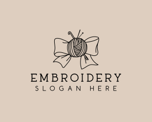 Ribbon Yarn Sewing logo design