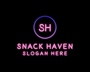 Neon Lights Bar  logo design