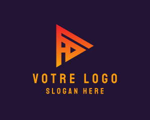 Streamer - Triangle Media Company logo design