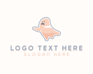 Haunted - Cartoon Ghost Spooky logo design