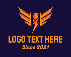Gaming Community - Lightning Geometric Bird logo design