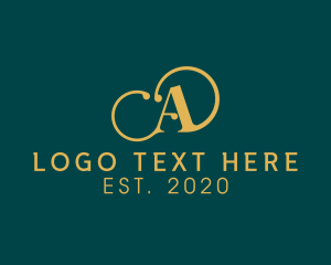 Calligraphic - Luxury Vintage Letter A logo design
