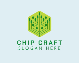 Chip - Leaf Cyber Chip logo design