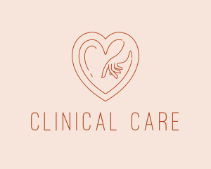 Hand Care Heart logo design