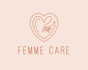 Hand Care Heart logo design