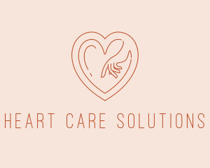 Hand Care Heart logo design