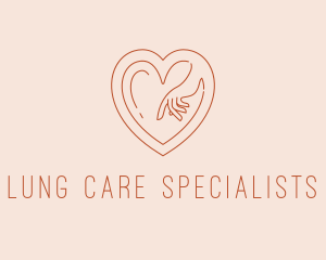 Hand Care Heart logo design