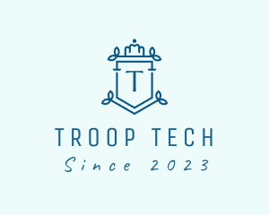 Troop - Regal Floral Shield logo design