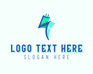 Power - Lightning Tech Plug logo design