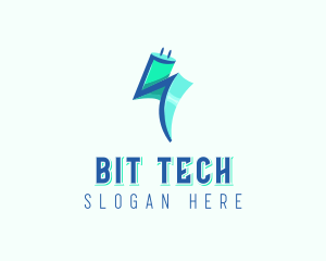 Lightning Tech Plug logo design