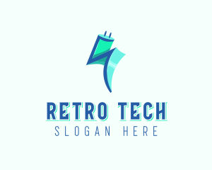 Lightning Tech Plug logo design