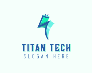 Lightning Tech Plug logo design