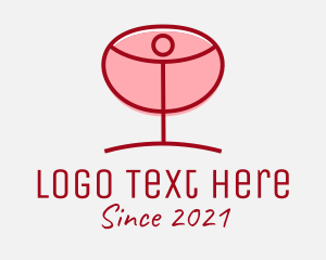 Alcoholic Beverage - Red Wine Glass logo design