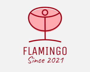 Alcoholic - Red Wine Glass logo design