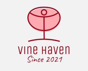 Red Wine Glass logo design