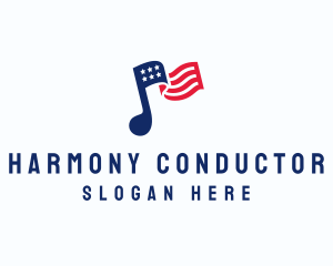 American Musical Note logo design