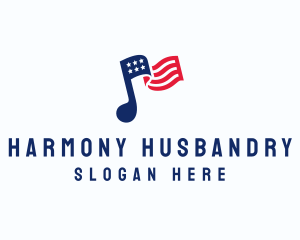 American Musical Note logo design