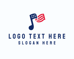 American - American Musical Note logo design