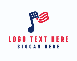 American - American Musical Note logo design