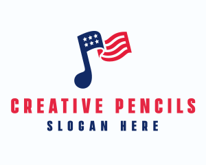 American Musical Note logo design