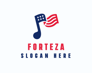 American Musical Note logo design