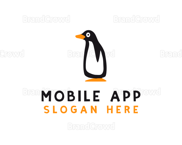 Winter Penguin Bird Logo