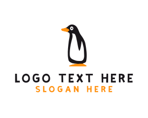 Ice Cream - Winter Penguin Bird logo design