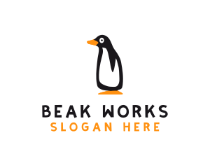 Winter Penguin Bird logo design