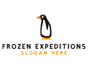 Winter Penguin Bird logo design