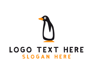 Winter Penguin Bird Logo