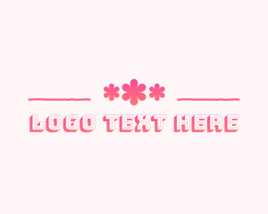 Pink - Feminine Retro Flower Boutique logo design
