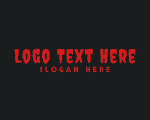 Wordmark - Horror Blood Drip Business logo design