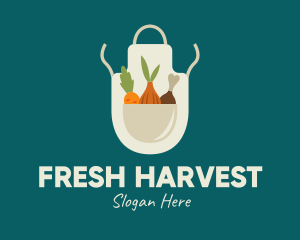 Farm To Table - Vegetable Chef Apron logo design