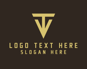 Letter Tv - Gladiator Arrow Shield logo design