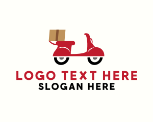 Motorbike - Parcel Delivery Scooter logo design