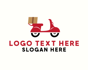 Delivery Man - Parcel Delivery Scooter logo design
