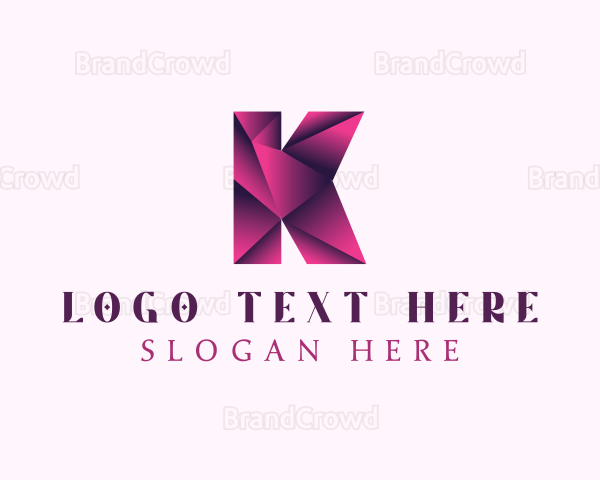 Geometric Gem Letter K Logo