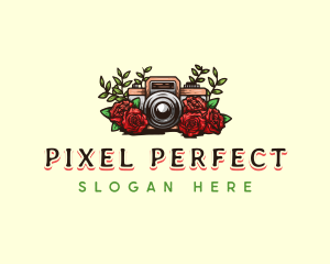 Floral Rose Camera logo design