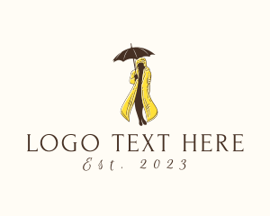 Rainy Day - Raincoat Umbrella Fashion logo design