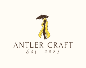 Raincoat Umbrella Fashion logo design