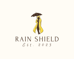 Raincoat Umbrella Fashion logo design