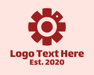 Multimedia - Red Camera Asterisk logo design