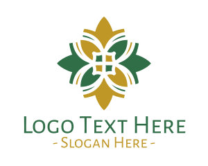 Place - Leafy Ornamental  Pattern logo design