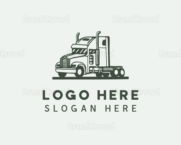 Flatbed Truck Shipment Logo