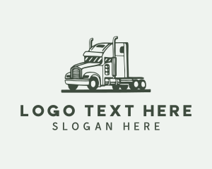 Driver - Flatbed Truck Shipment logo design