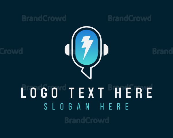 Flash Lightning Podcast Mic Logo