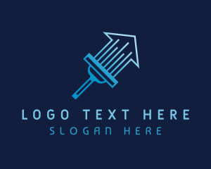 Sanitary - Blue House Squeegee logo design
