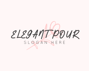 Floral Elegant Script logo design