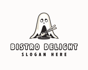 Ghost Sushi Chopsticks logo design