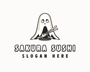 Ghost Sushi Chopsticks logo design